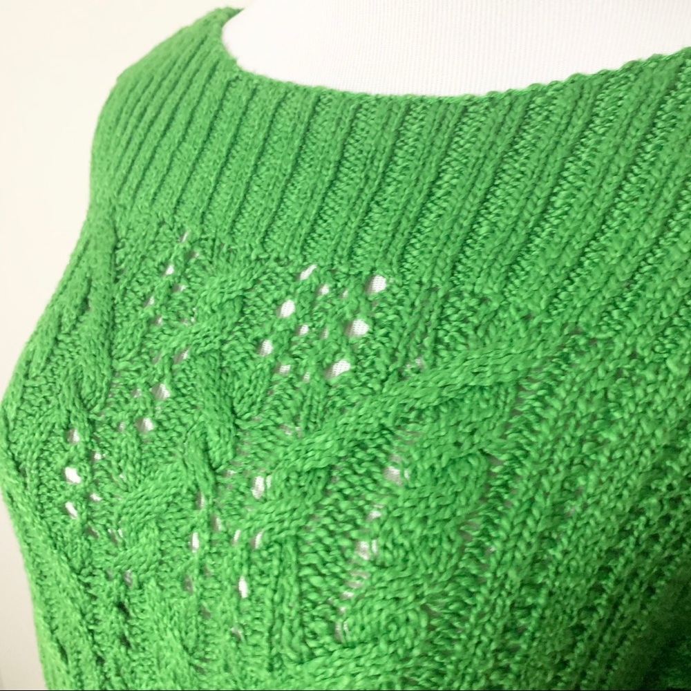 Jones New York Sport green cable knit sweater XL